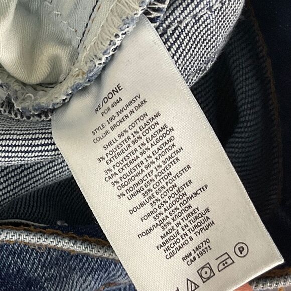 Re/Done Women's Straight Leg Jeans - Blue - Picture 10 of 10